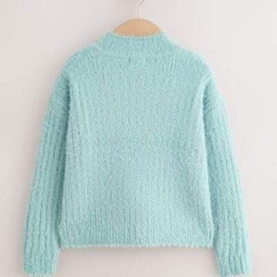 Teal Blue Fluffy Jumper
