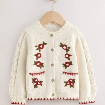 Ecru Floral Print Cardigan