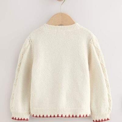 Ecru Floral Print Cardigan