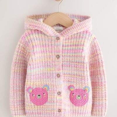 Pink Rainbow Bear Hooded Cardigan