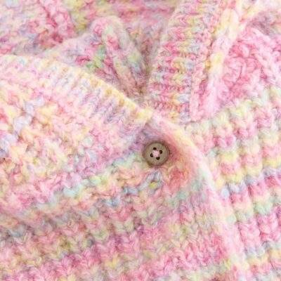 Pink Rainbow Bear Hooded Cardigan