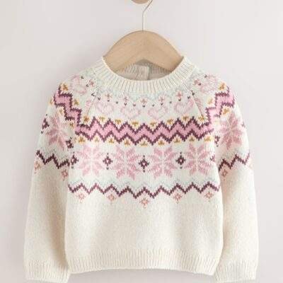 Ecru Christmas Fairisle Jumper