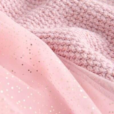 Pink Collar Jumper and Mesh Skirt Set