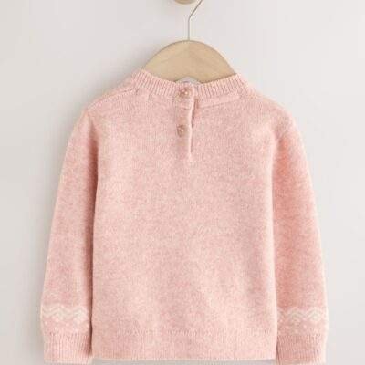 Pink Christmas Gingerbread House Jumper