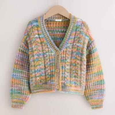 Rainbow Cable Knitted Cardigan