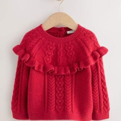 Red Cable Knitted Jumper