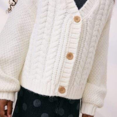 Oatmeal Cable Knitted Cardigan