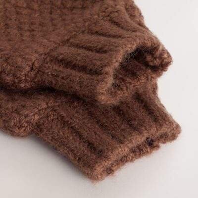 Chocolate Brown Cable Knitted Cardigan