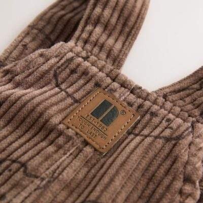 Brown Bear Print Corduroy Dungarees