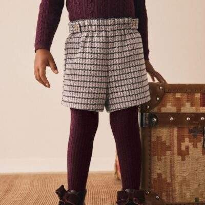 Berry Check Skort and Tights
