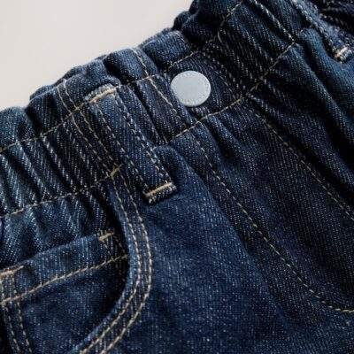 Blue Denim Denim Bow Shorts and Tights