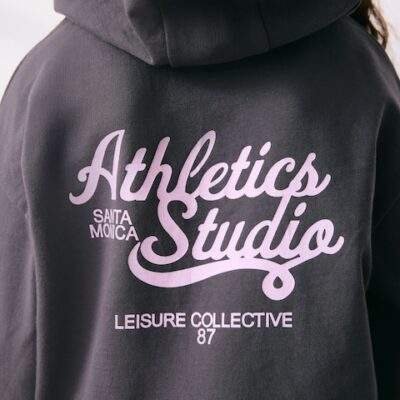 Charcoal Graphic Print Hoodie Leggings Set