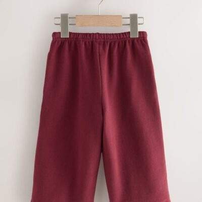 Burgundy Red Wide Leg Sweat Joggers