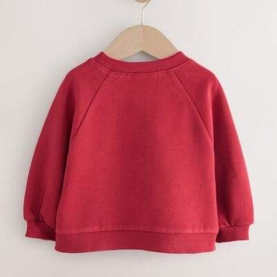 Burgundy Red Happy Christmas Crew Neck Sweatshirt