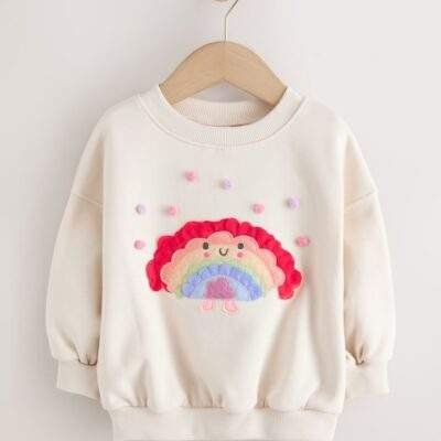 Cream Rainbow Taco Crew Neck Sweatshirt