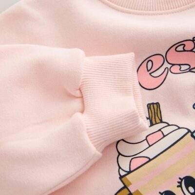 Light Pink Festive Friends Christmas Crew Neck Sweatshirt