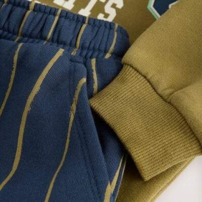 Khaki Green Tokyo Long Sleeve Top And Joggers Set