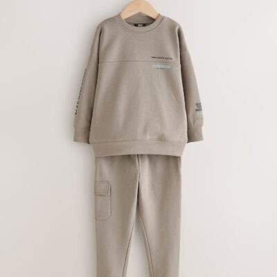 Stone Utility Crew Hoodie and Joggers Set