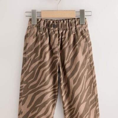 Zebra Print Wide Leg Jeans