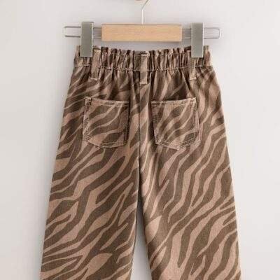 Zebra Print Wide Leg Jeans