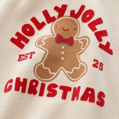 Ecru Christmas Crew Neck Jersey Sweatshirt