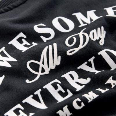 Black Awesome Everyday Back Printed Crew Neck Jersey Sweatshirt