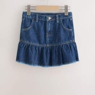 Denim Dark Wash Cotton Skirt