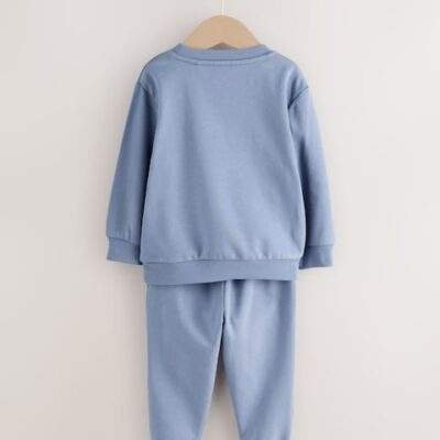 Blue Logo Sweatshirt And Joggers Set