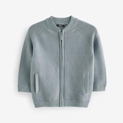 Blue Zip Through Cardigan