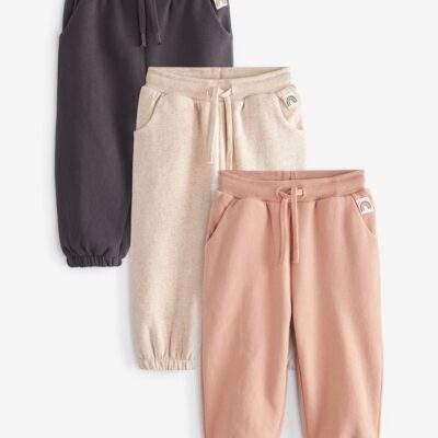 Charcoal/Cream/Tan 3 Pack Jogger Set