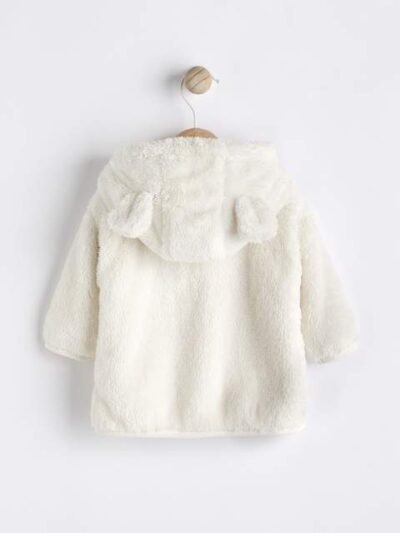 Ecru Fleece Baby Hooded Jacket