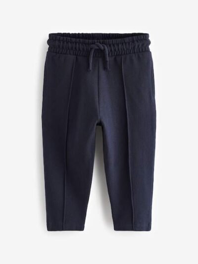 Navy Blue Pintuck 100% Cotton Joggers