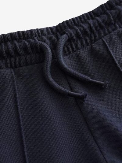 Navy Blue Pintuck 100% Cotton Joggers