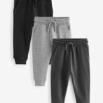 Black/Charcoal/Grey Soft Touch Joggers 3 Pack