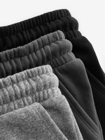 Black/Charcoal/Grey Soft Touch Joggers 3 Pack