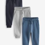Blue/Charcoal/Black Soft Touch Joggers 3 Pack