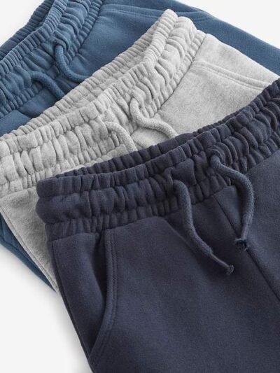 Blue/Charcoal/Black Soft Touch Joggers 3 Pack