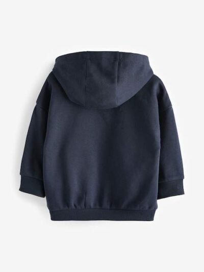 Navy Blue Zip Through Hoodie