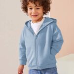 Blue Zip Through Hoodie
