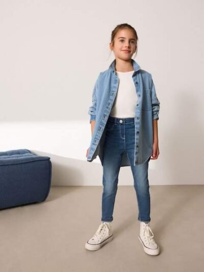 Mid Blue Regular Length Stretch Jeggings