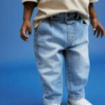 Light Blue Denim Pleat Front Jeans