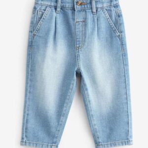 Light Blue Denim Pleat Front Jeans