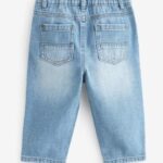 Light Blue Denim Pleat Front Jeans