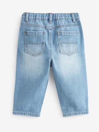 Light Blue Denim Pleat Front Jeans