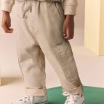 Neutral Cream Side Pocket Pull On Trousers
