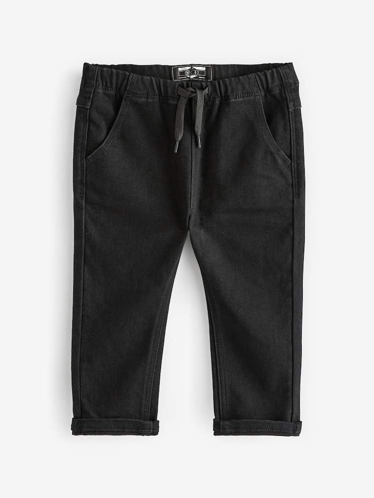 Black Denim Super Soft Pull-On Jeans With Stretch