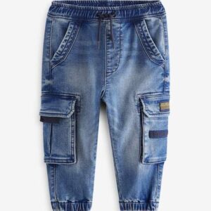Mid Blue Comfort Cargo Jeans