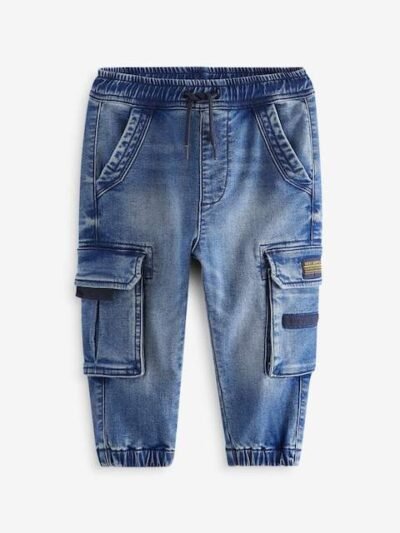 Mid Blue Comfort Cargo Jeans