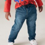 Vintage Wash Super Soft Pull-On Jeans With Stretch