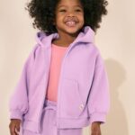 Lilac Purple Zip Through Hoodie